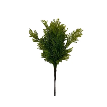 Wholesale 33 cm Artificial Pine Cypress Single Green Simulation Pine Needle Branches Leaves DIY Christmas Tree  Outdoor Decor