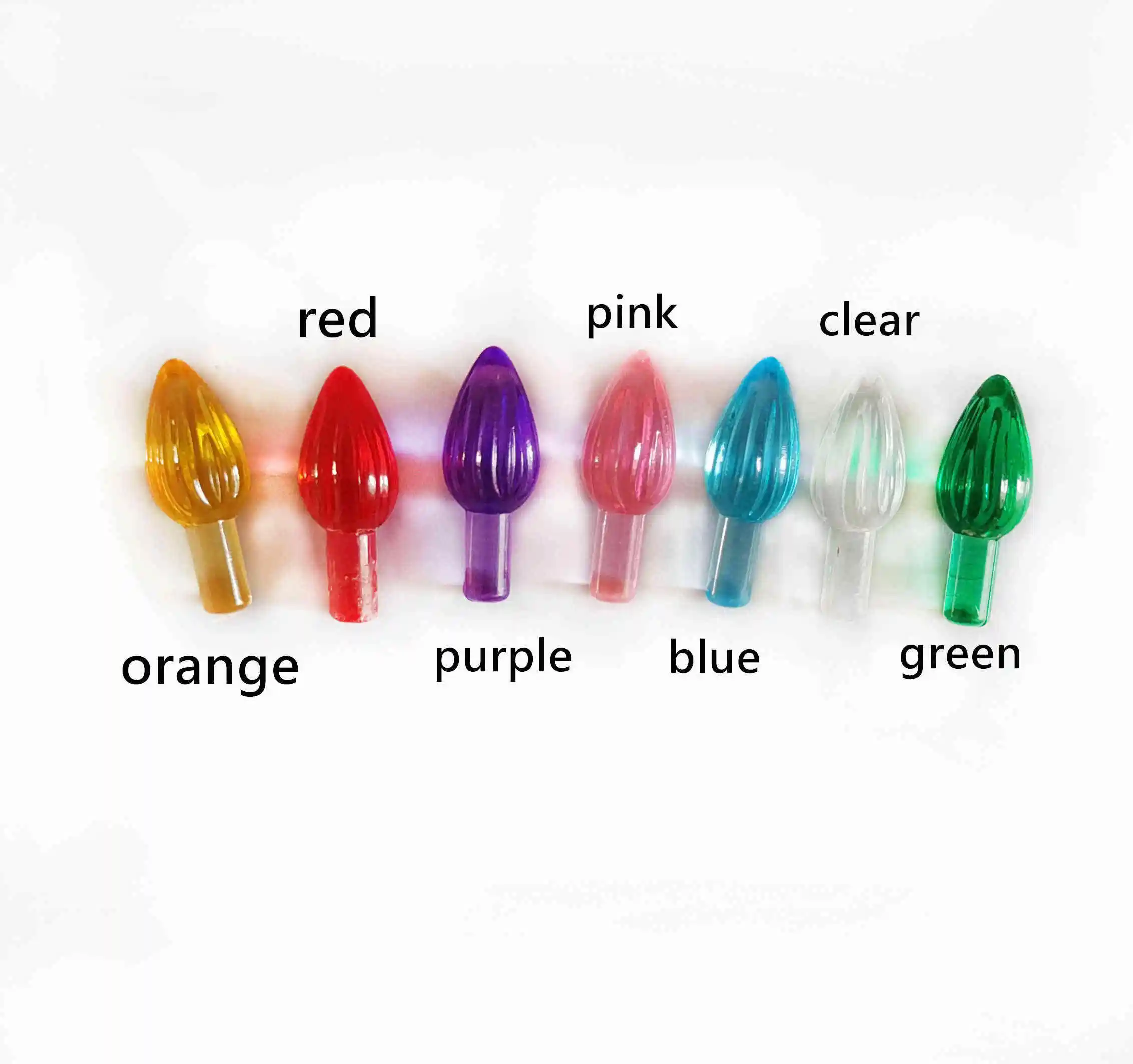 Ceramic Christmas Tree Replacement Lights Bulb Plastic Flame Shape Twist Bulbs for Ceramic Christmas Tree Parts