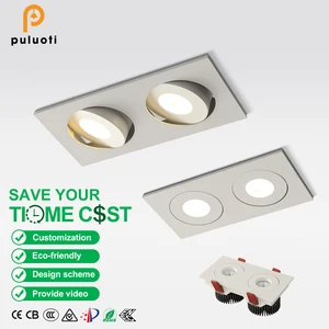 Aluminum Recessed LED Spotlight with Adjustable Angle, Available in square and Round Shapes, 24° Beam Angle Indoor Spotlights