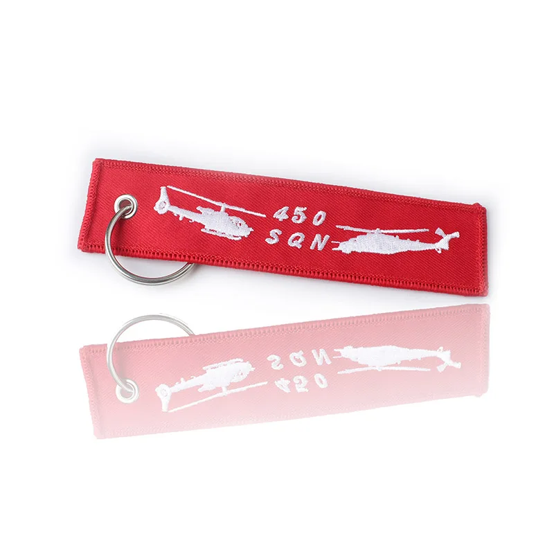 Key Chain Hold Maker Custom Embroidery Name Logo Embroidered Tags for Flight Clothing