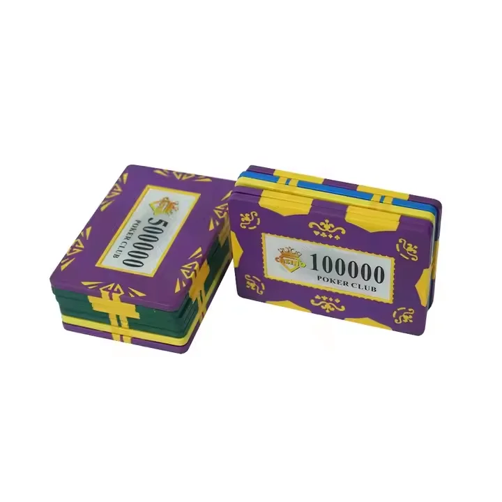 Wholesale Rectangular 40g square Clay Poker Custom logo Sticks or Print for Gambling