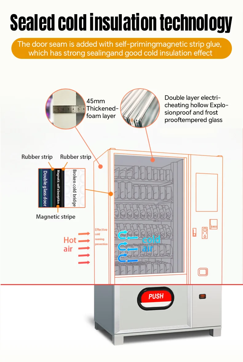 product for schools community colleges universities food fruit sweet snacks and drink smart fridge vending machine for sale-64