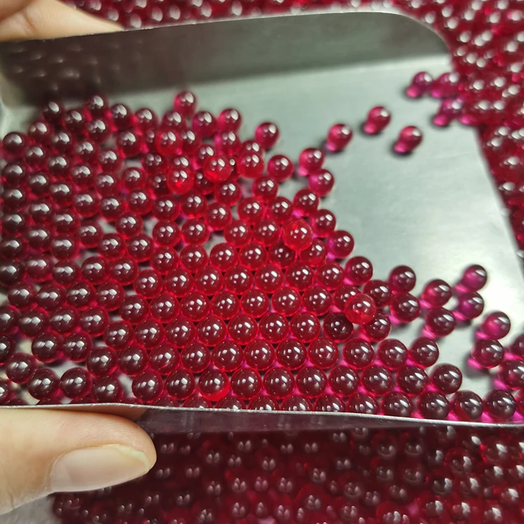 High Quality Ruby Corundum Stone Ball Price Per Piece Synthetic Ruby Corundum Round Beads