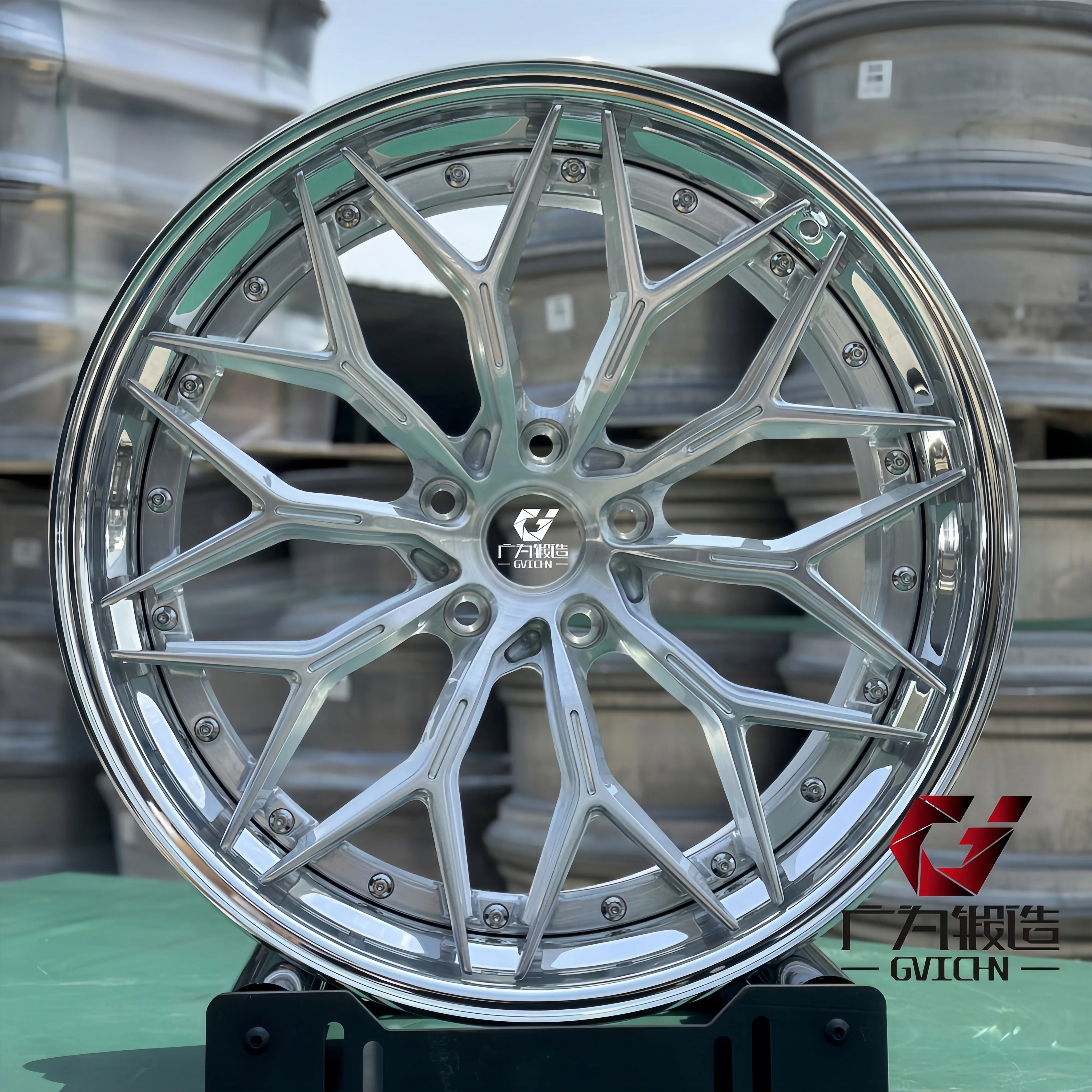 GVICHN Custom18 19 20 21inch Rim 5x112 5x114.3 5x120 6061 T6 Aluminum Alloy Two Piece Concave Forged Racing Passenger Car Wheels