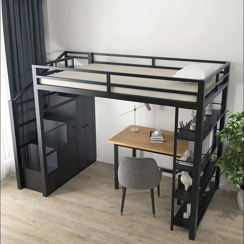 Customized Modern Metal Loft Bunk Bed With Storage Modern Simple