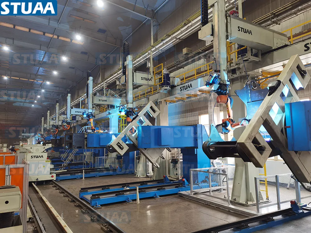 Cement Pump Truck Pedestal Welding Production Line | 10-Axis Motion ...