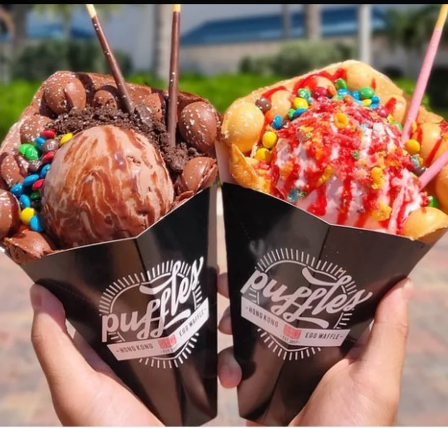 Dessert Waffle Shop Customized Print Logo Egg Ice Cream Waffle Paper Cone Printing Design Crepe Sweet Cone