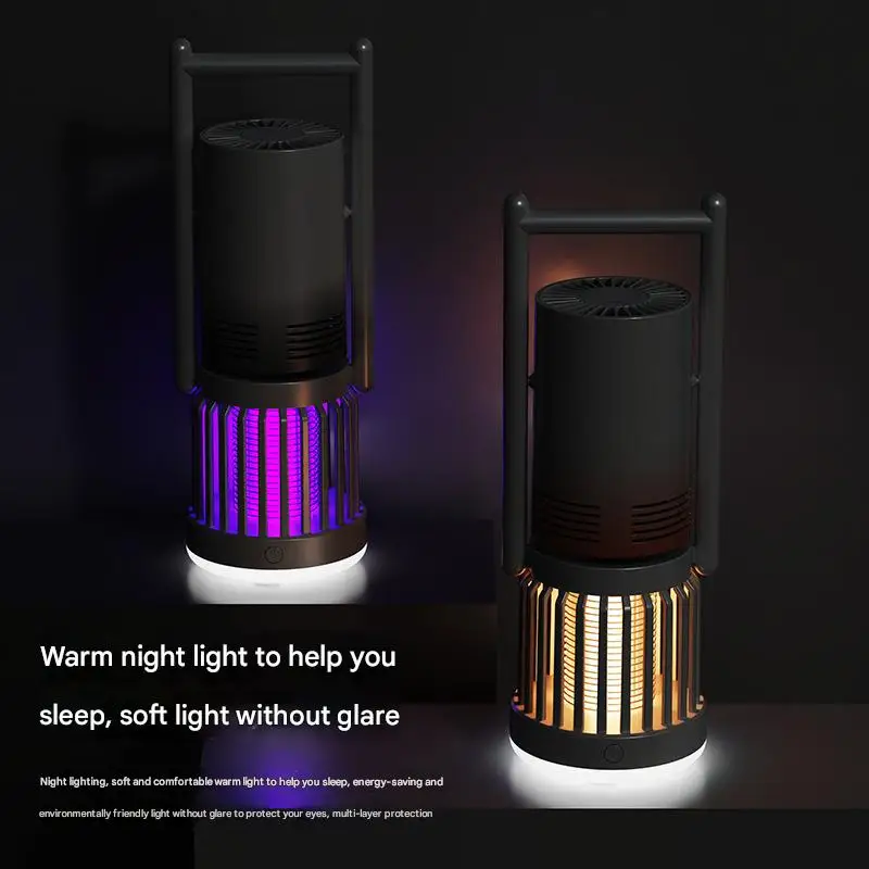 Mosquito Killer Lamp Outdoor Electric Shocker UV Light Bug Zapper Trap 3 in 1 Camping Fan Mosquito Killer Lamp Electronic