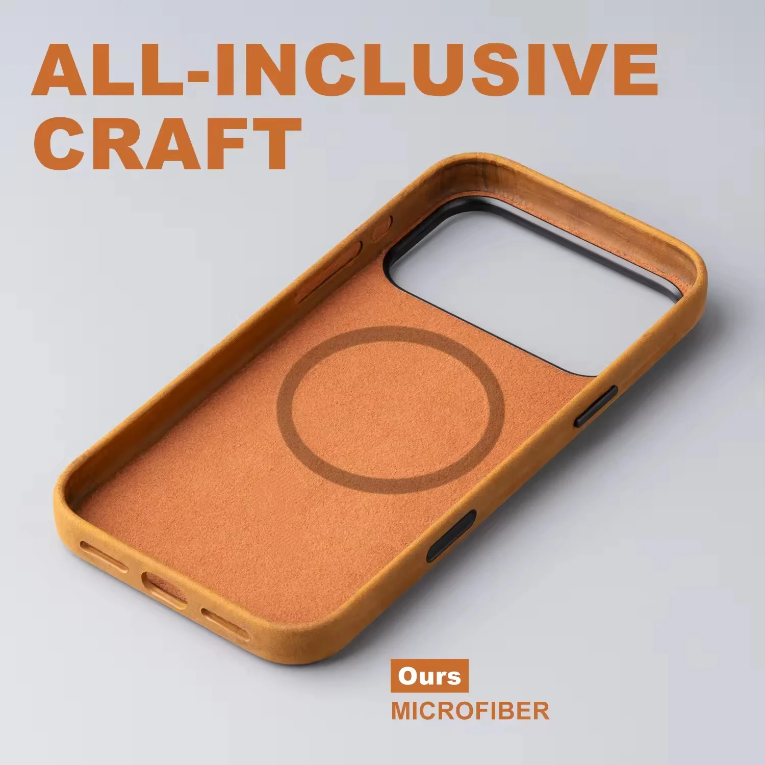 product factory customized top layer artificial leather luxury shockproof card holder magnetic cover for 17 16 15 pro max phone case-6