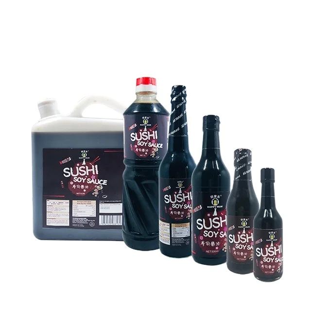 Japanese Cuisine Natural Healthy Japan Food Soya Sauce Wholesale Bulk Haccp Halal Brewed Abc Sweet Dark Soy Sauce for Sushi