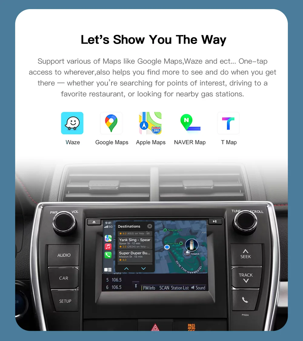 Carabc Wireless Apple Carplay For Toyota 20142019 Corolla Camry