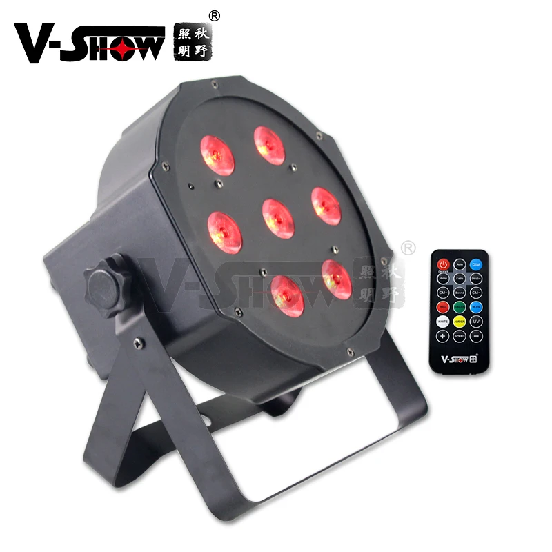 VSHOW PM0704 Classic Mini Convenient Flat LED Par 7pcs 10w RGBW 4in1 Mega Par Light LED  Par Light Wedding Show Stage Lights