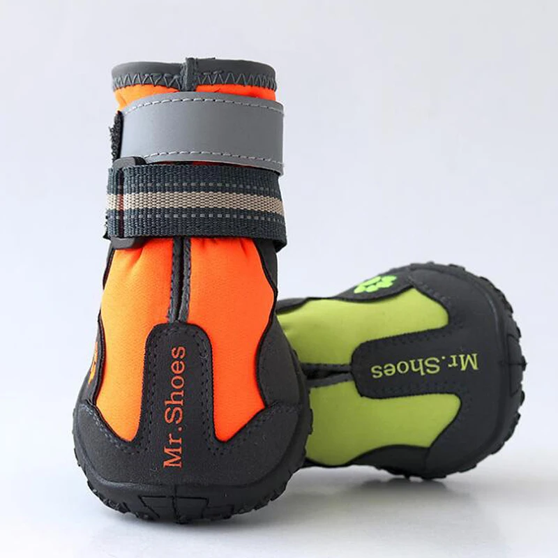 Classic Red Reflective Mesh Elastic Tape Winter Sport Style Cotton Dog Shoes for Running and Hiking for Greyhound Buddy
