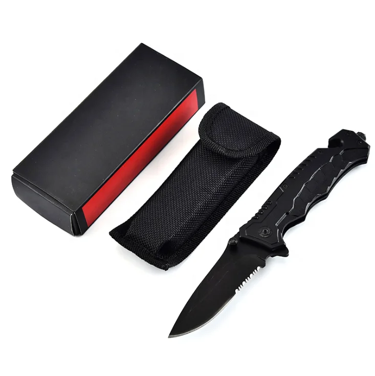Popular Folding Survival Knife Hunting Tactical Outdoor Survival Kit Navy Seal Cutter Glass Breaker Portable Pocket Knife