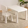 White table and square-backed chairs come with anti-slip pads.