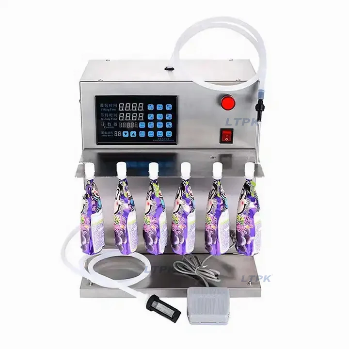 Semi Automatic Coffee Milk Essential Oil Detergent Liquid Water Premade Bag Doypack Spout Pouch Filling Dosing Machine Filler