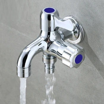 Bibcock Tap Outside Faucet Washing Machine Faucet Double Dual Outdoor Faucet Wall Mounted Garden Tap