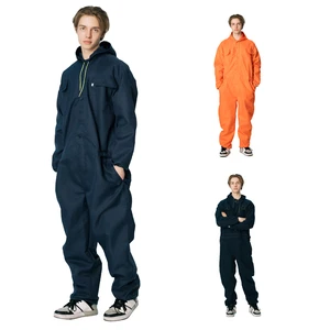 Wholesale Custom Men Work Coverall Long Sleeve Overalls Mechanics Coveralls Hooded Workwear Jumpsuit
