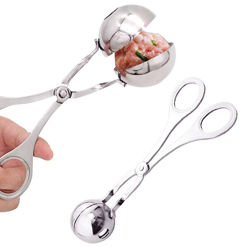 Wholesale Non-Stick Tongs Cake Ice Cream Scoop 304 Stainless Steel Meatball  Maker Spoon