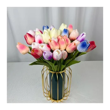 Direct Wholesale Good Quality A Single Soft Rubber Tulip Decor Outdoor Artificial Flowers