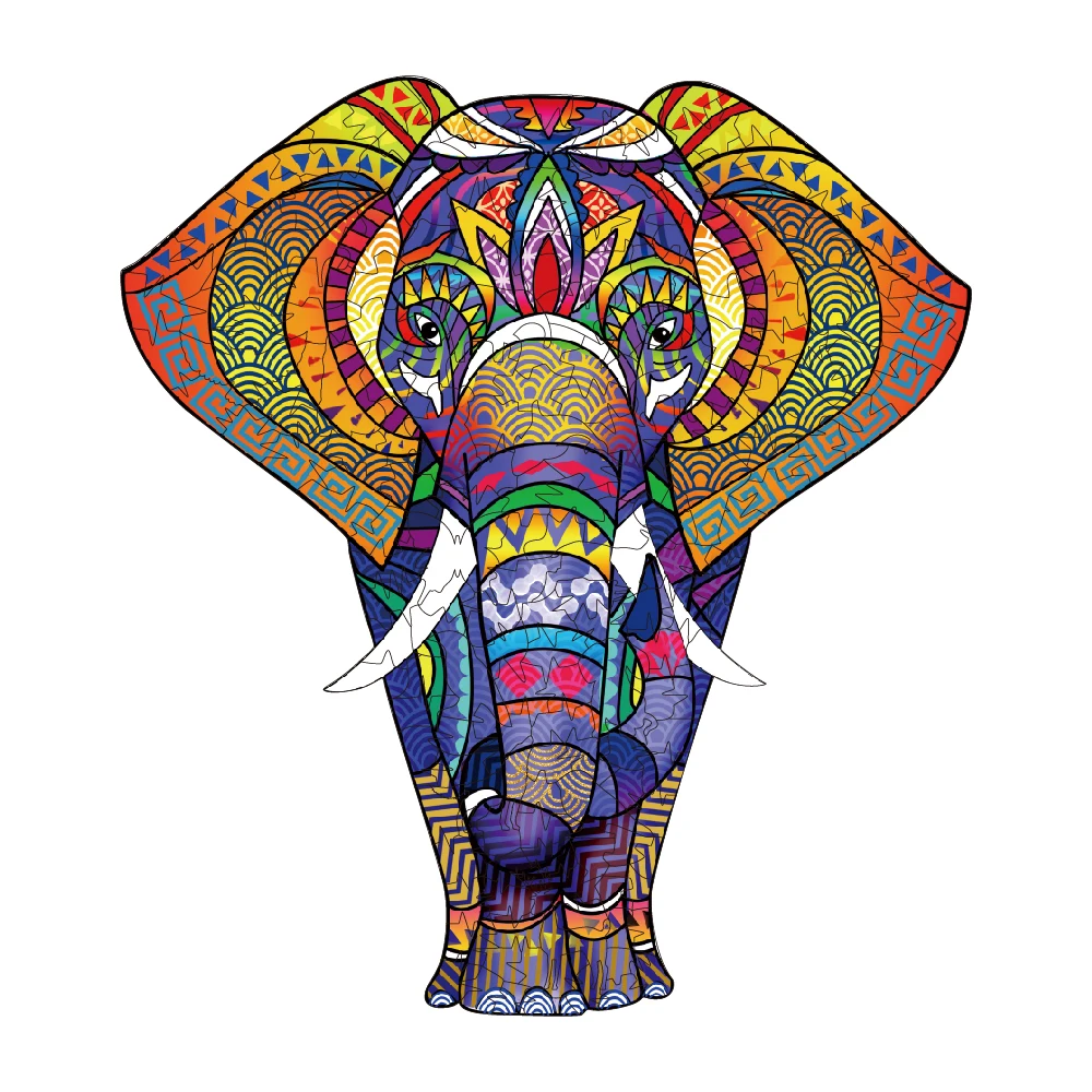 2021 3D Wooden Elephant Puzzle Educational DIY Craft