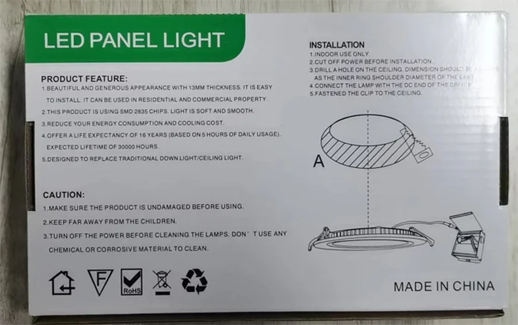 Etl Ce Intertek Standard Led Recessed Lighting 6 Inch 12w Dimmable Slim ...