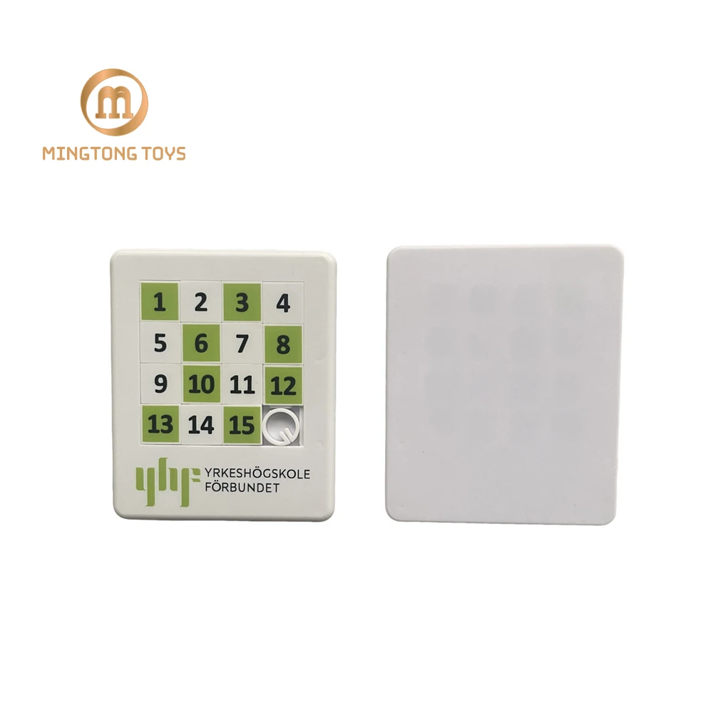 Promotional Gift Custom Printed Plastic Mini 16 square Tiles Block Classical Jigsaw Toys Number Slide Puzzle Game for Kids
