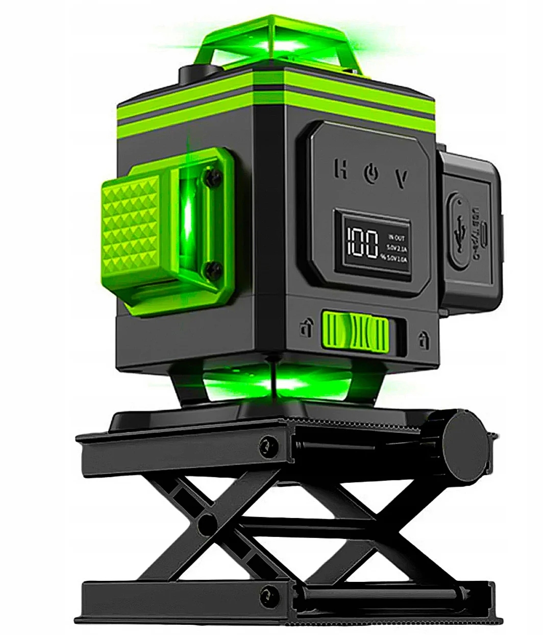 Зеленый 360 самовыравнивающий поворотный лазерный уровень 4D 16 линий Горизонтальные и вертикальные перекрестные лазерные измерительные инструменты