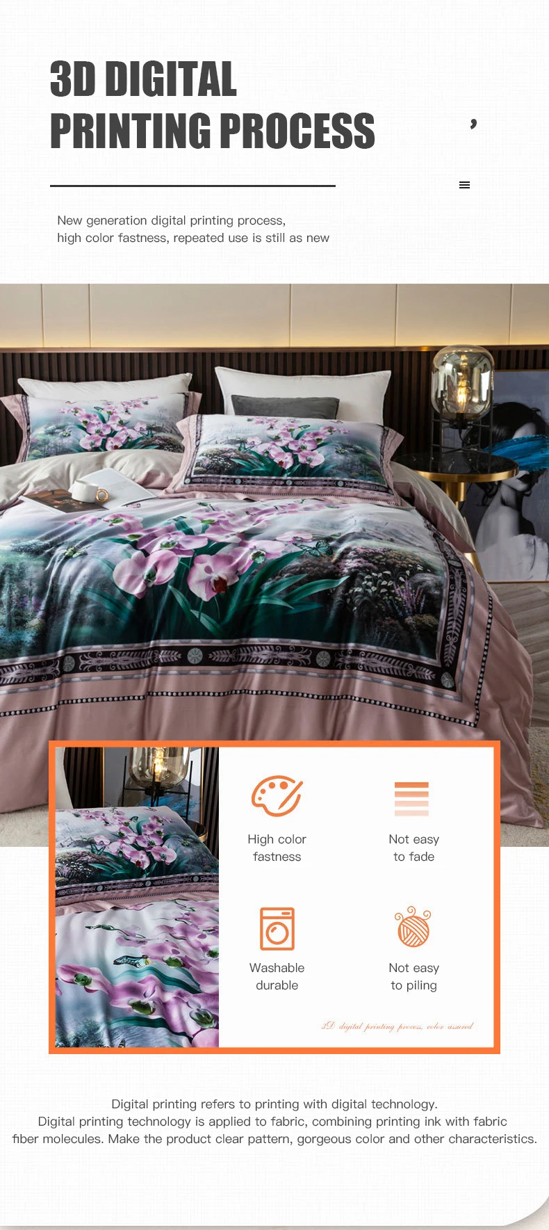 Latest 3d Digital Printing 100 Cotton Bedding Four Piece Sets Home