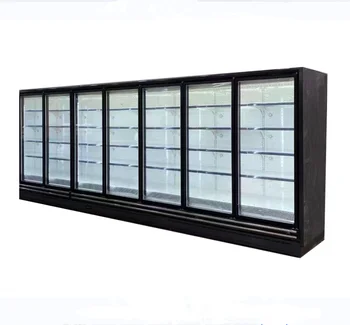 China manufacturer of freezer parts display walk in cooler room with glass door and 7 layers shelving