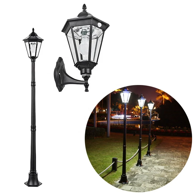 solar lamp post with motion sensor