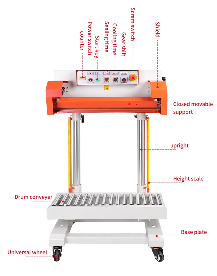 QLF-700A Semi-automatic High Speed Single Side Heating Packaging Rice Grain Fertilizer Large Bag Continuous Sealing Machine factory