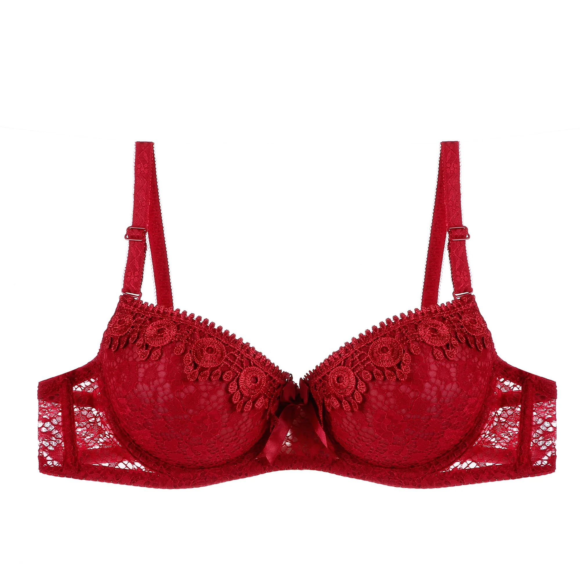 Fashion Soutien-gorge Taille Plus Ladies Breathable Embroidery Lace ...