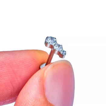 G23 Titanium Cartilage Earring Nose Septum Piercing Ear Tragus Drops Shape Opal Segment Ring Face Daith Body Jewelry 16G