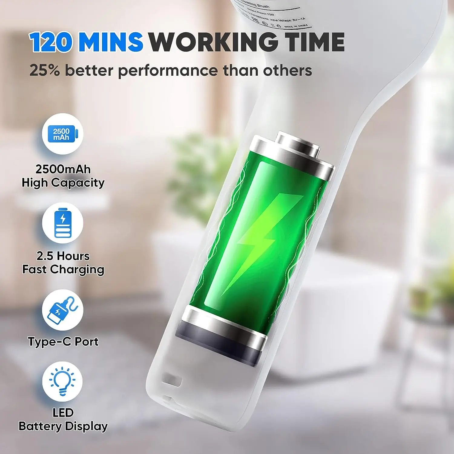 Usb Rechargeable Kitchen Dishwashing Brush Sink Cleaner Bathroom