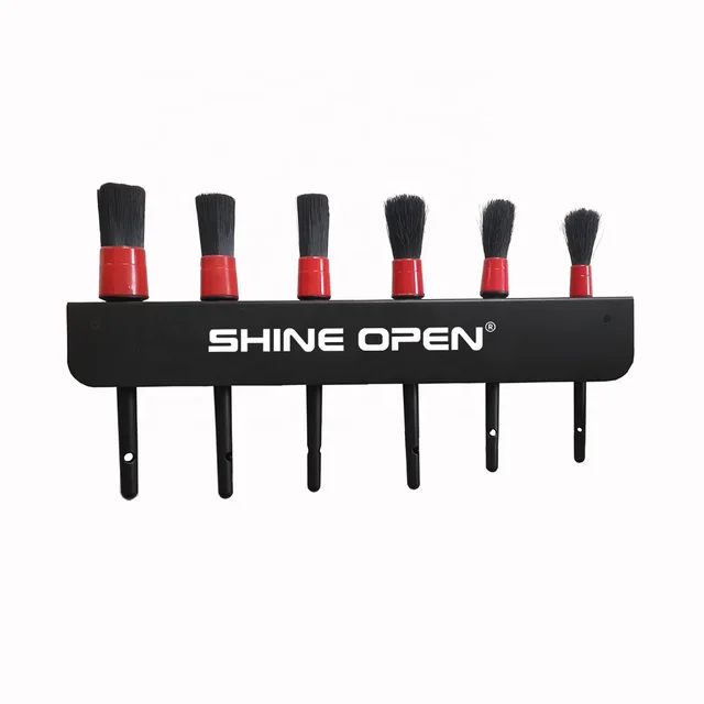 ShineOpen Car Auto Detailing Brush Holder Premium Wall Mount 6 Hanging Brushes Holder Rack