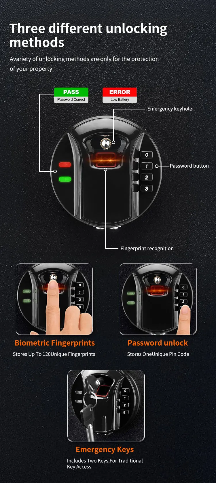 CEQSAFE China Manufacturer High Security Strong Gun Safe Box With Key Lock factory