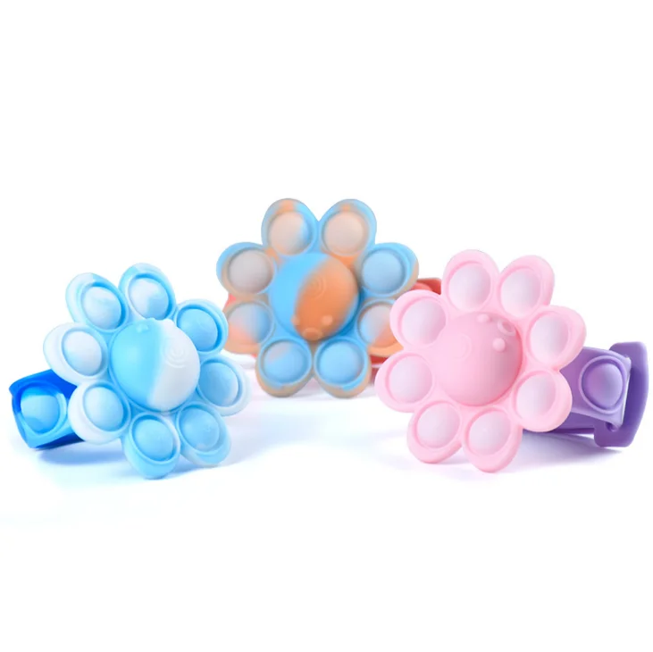 Красочный топ-осьминог, вращающийся силиконовый пузырьковый браслет, антистресс, детские игрушки