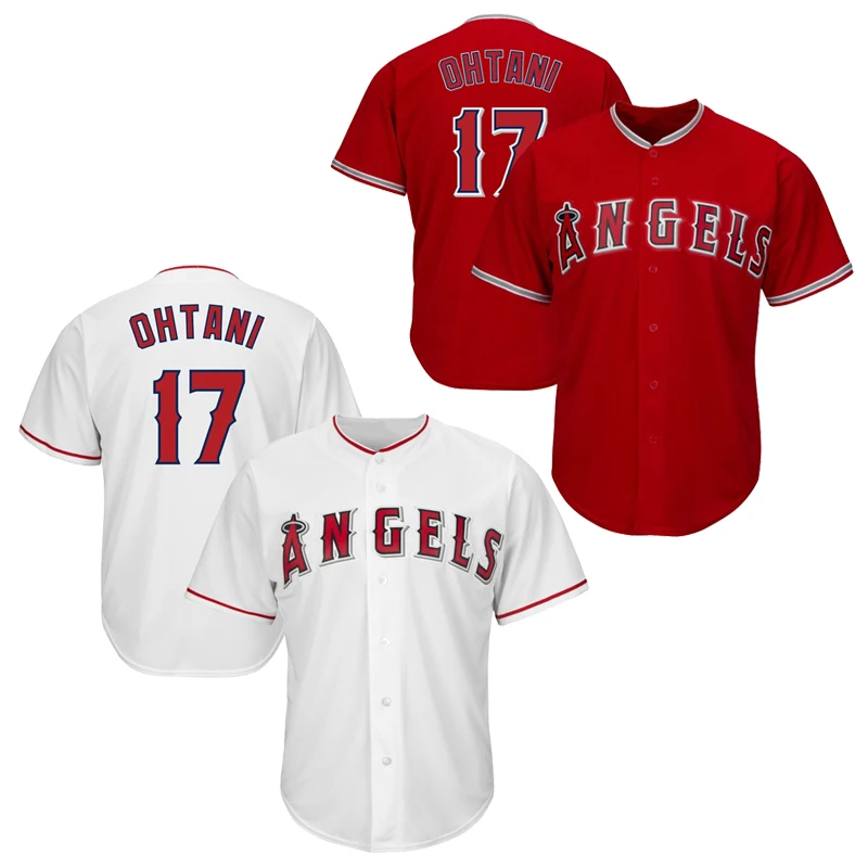 Source Shohei Ohtani Red Best Quality Stitched Baseball Jersey on