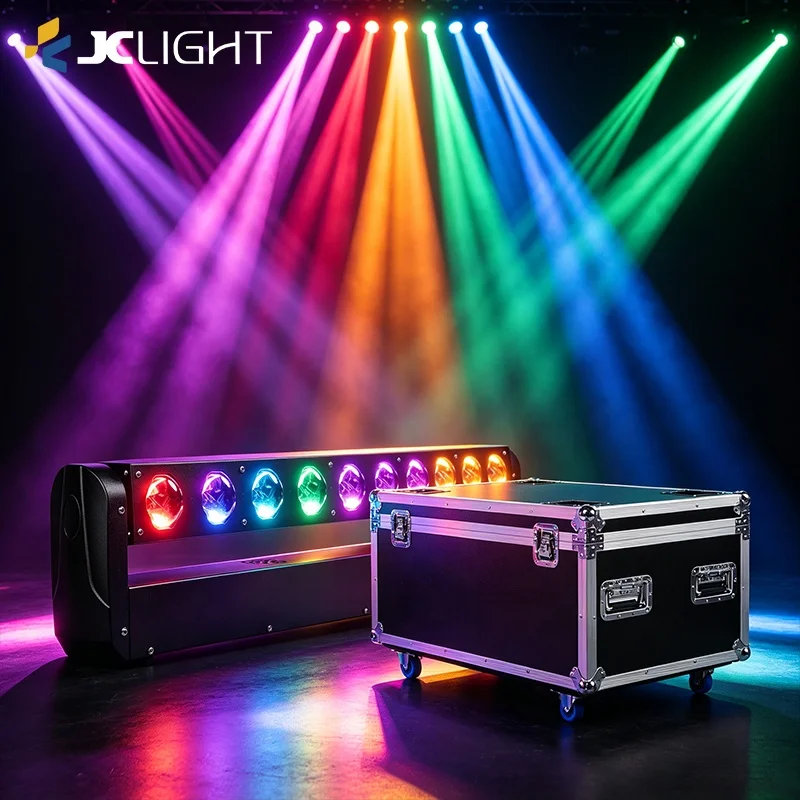 Hot Sale Dj Equipment Disco Luces 10x40w Stage Led Lights Bar 10pcs Rgbw 4in1 Led Beam Moving Head Pixel Control Dj Light