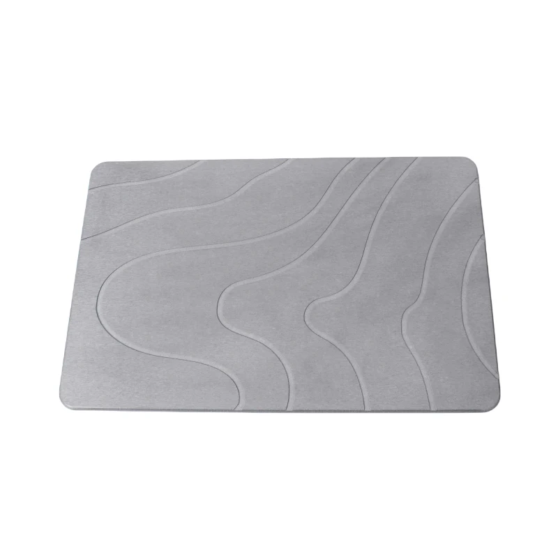 Wave Carving Non Slip Absorbent Diatomaceous Earth Bathroom Mat Made Of