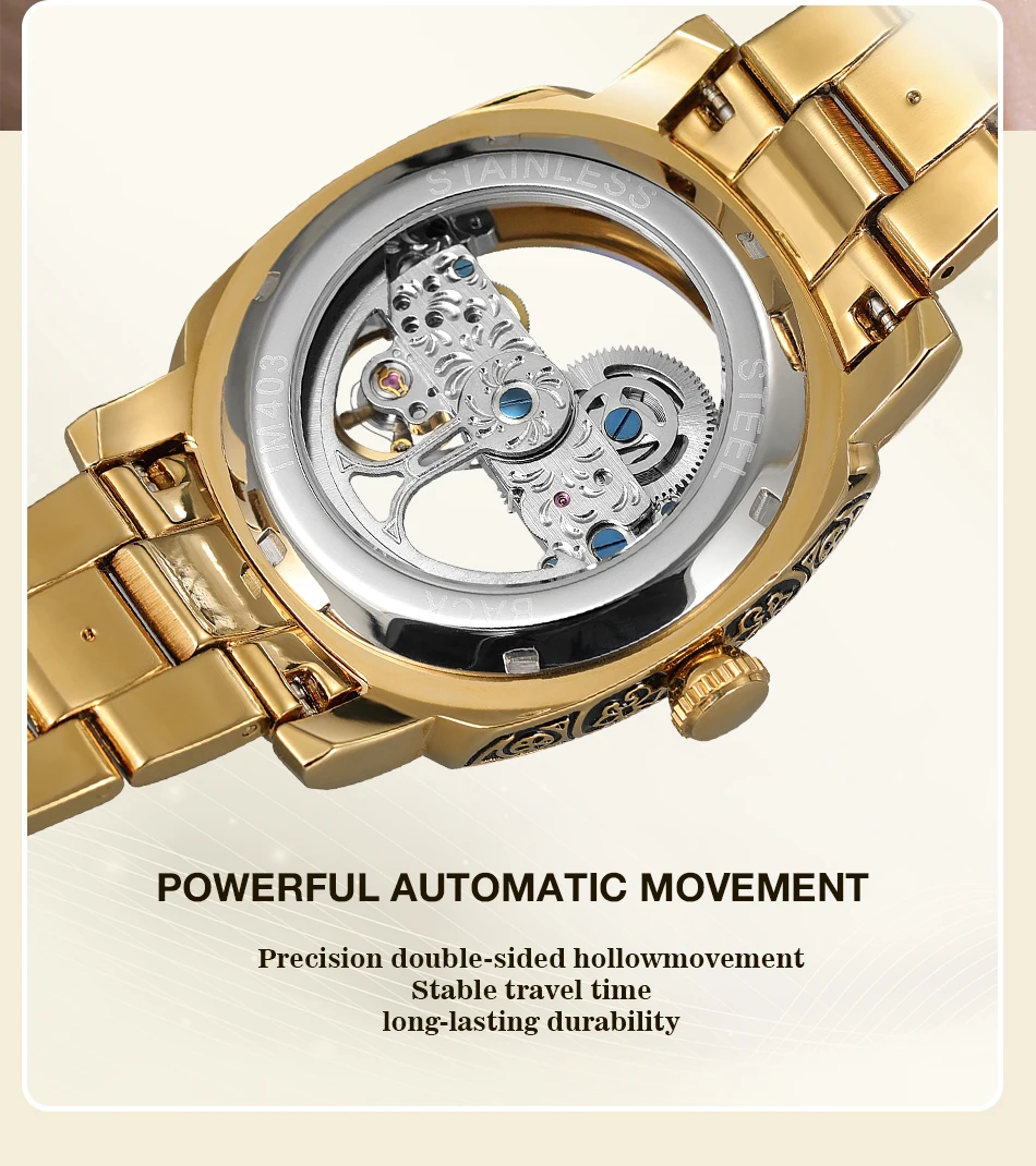 Forsining Men's Automatic Mechanical Watch Vintage Hollow Style_voghion.com