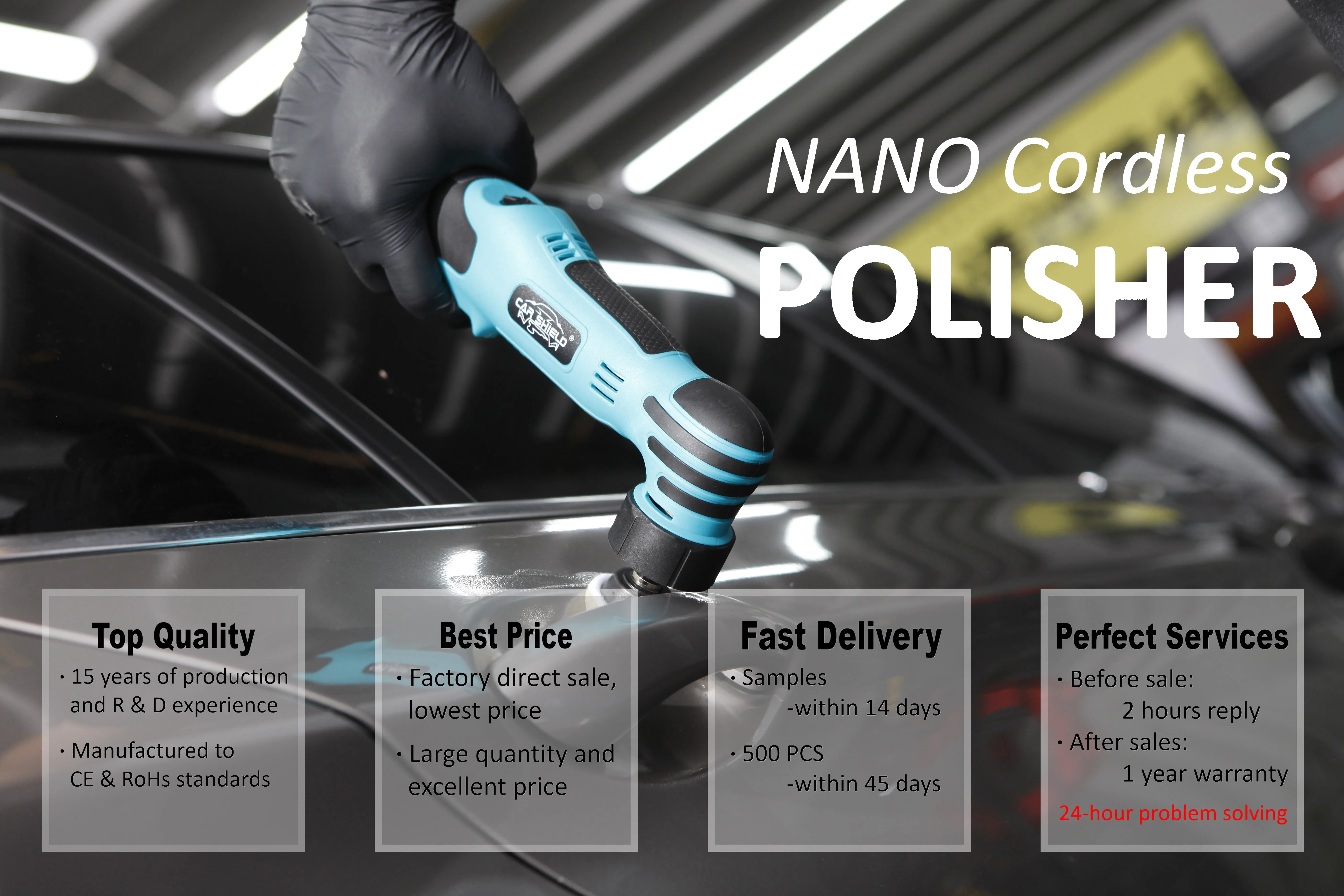 Car Shield New Arrival Mini Cordless Nano Polisher Dual Action Car