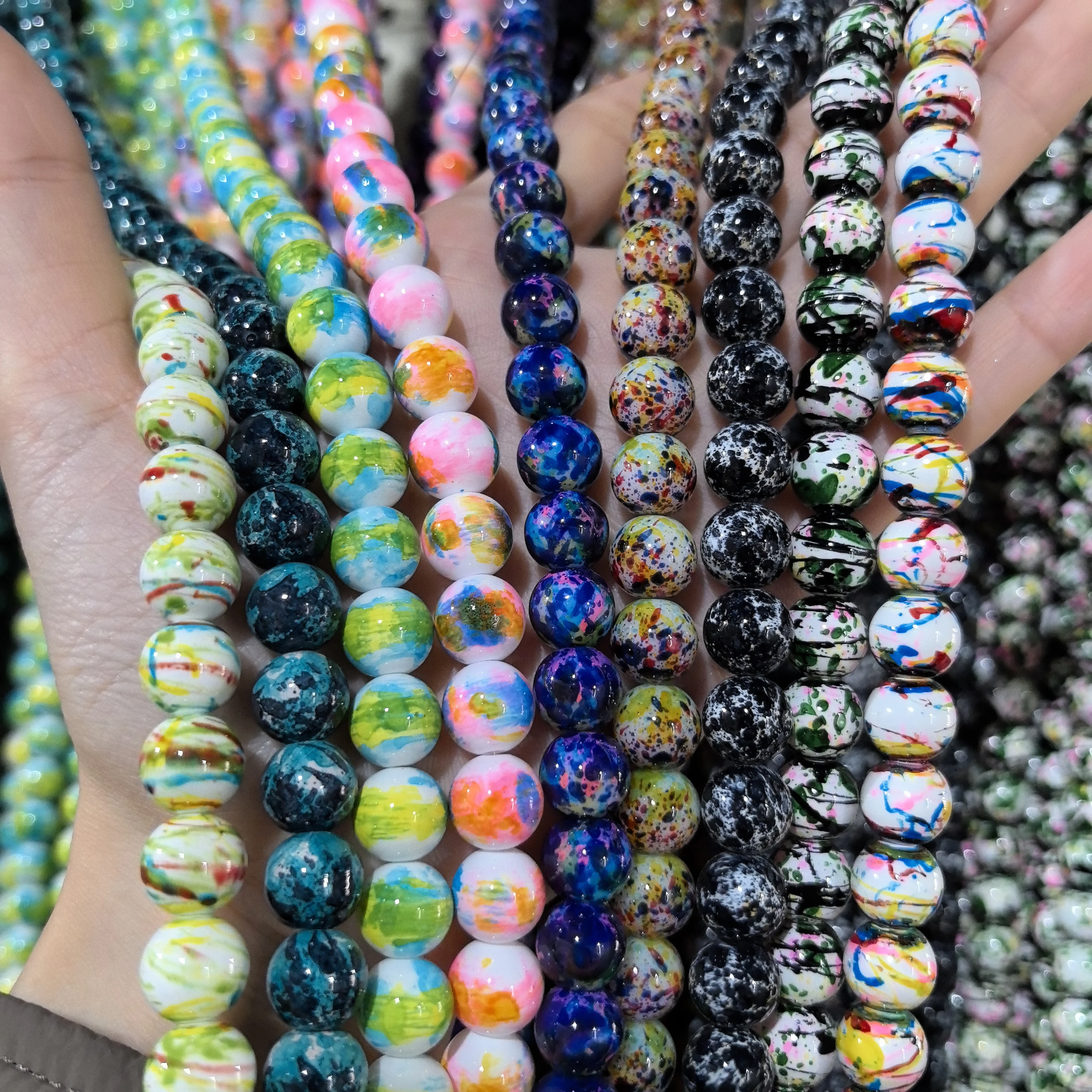 Hot Sale Stock 8mm 10mm Glass Beads Supplier Bead Bulk Bag Mix