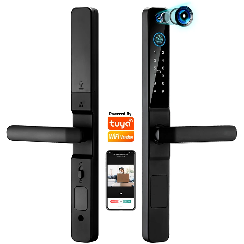 thumbnail image 2 of TMEZON T8 WiFi Smart Door Lock With Handle – Keyless Entry, Electronic Keypad, For Front Door (Refurbished) 2 of 4