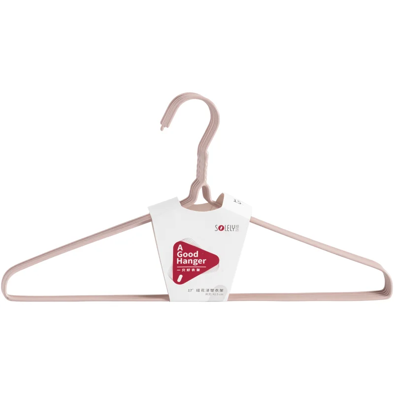 SOLELY Factory's Hot Sale  17 inch Plastic Coated Hanger with twisted hook for Clothes Use Wardrobe Balcony Bathroom