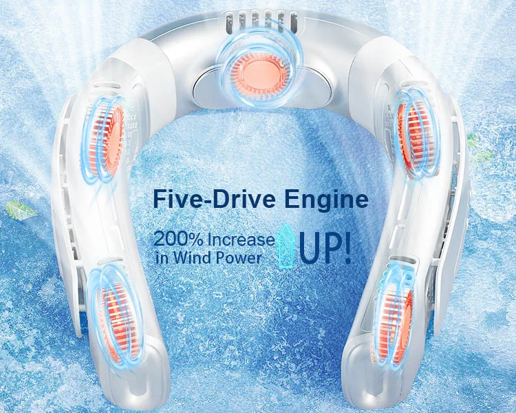 Neck Air Conditioner Portable,5 Turbo Portable Neck Fan Semiconductor