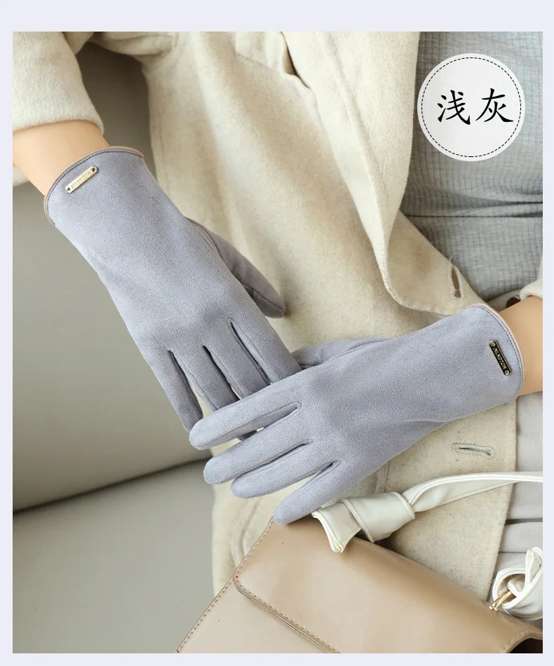 TOPKO High Quality Wind-proof Ladies Winter Warm Gloves Outdoor Driving Velvet Women Full Finger Female Thicken Gloves