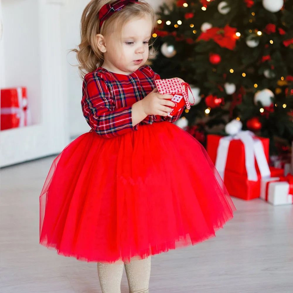 RTS Mommy and Me Red and Black Checker Xmas Plaid Design Outfits Mom and Me Christmas Dresses