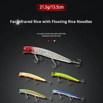 13.5cm/21.5g Floating Minnow Lua Bait ABS Material Hard Bait for Carp Long Casting Freshwater Bass Fishing Simulation Lake – Minnow – view 3